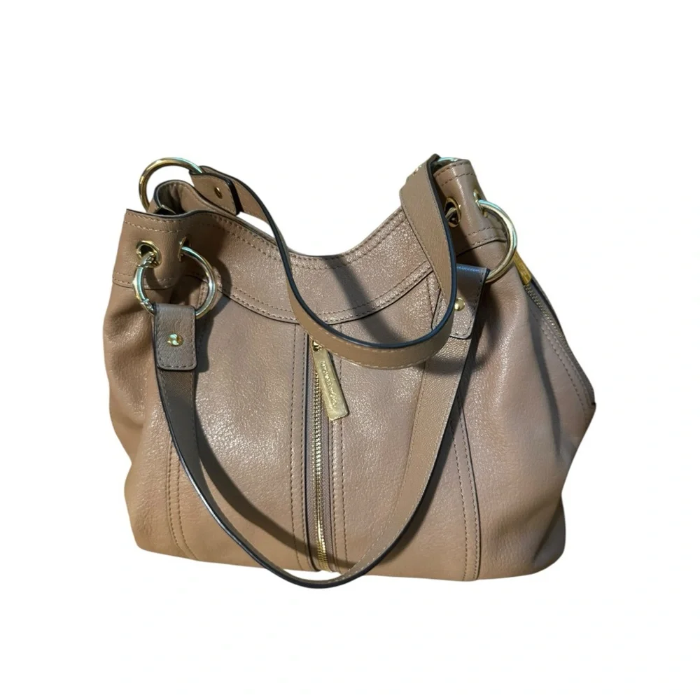 Michael Kors Tan Shoulder Bag with Pebbled Finish - Picture 7 of 11